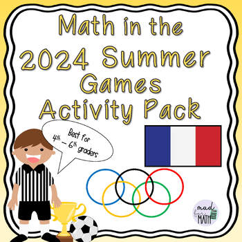 Preview of 2024 Summer Olympic Games Math Activity Pack Worksheets Activities Grades 4-6