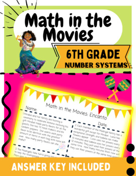 Preview of Math in the Movies: Encanto- Number Systems Unit for 6th Grade