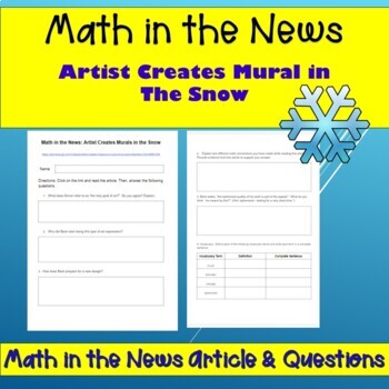 Preview of Math in the News: Artist Makes Art in the Snow--Google Document