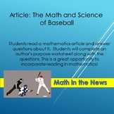 Math in the News: The Math and Science of Baseball-Sub Plans