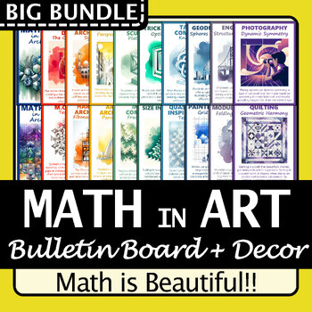 Preview of Math in Art and Architecture: 20 Poster Bundle | STEM Bulletin Board Decor