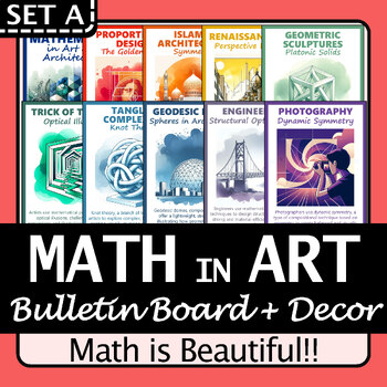 Preview of Math in Art and Architecture: 10 Posters (Set A) | STEM Bulletin Board Decor