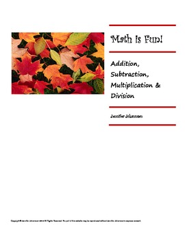 Preview of Math is Fun Workbook - FALL THEME