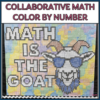 Preview of Math is the GOAT Collaborative Coloring Poster | Editable