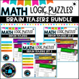 Math logic games and brain teasers - Sets 1, 2 and 3 BUNDLE