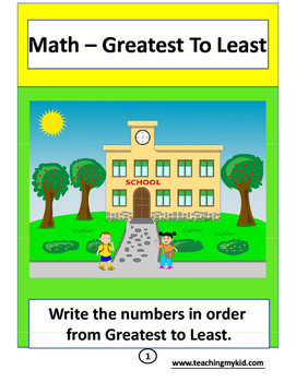 Preview of FIRST GRADE Maths - greatest to least/least to greatest