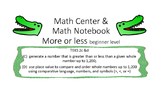 Math notebook more or less plus center