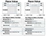 Math notebook page for Place Value (2)
