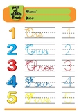 Math number tracing worksheets