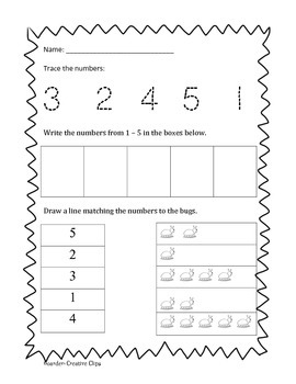 FREE Math numbers 1 - 5 Pre-k to K by Ksenija Kassis | TpT