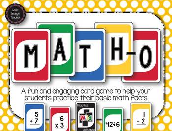 Preview of Math-o - addition, subtraction, multiplication, division card game