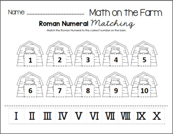roman numeral math worksheets