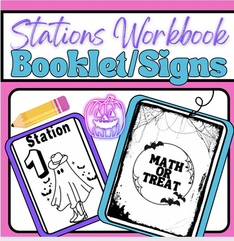 Preview of Math-or-Treat and Read-or-Treat/ Student Answer Template Booklet&Station Signs: 