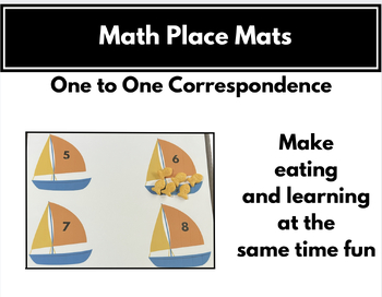 Preview of Preschool Number Place Mats (one to one correspondence)