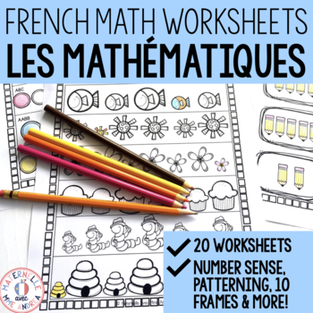 Preview of French No Prep MATH Worksheets for Kindergarten - Mathématiques - maternelle