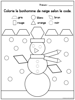 french shapes colour by shapes math worksheets les formes tpt