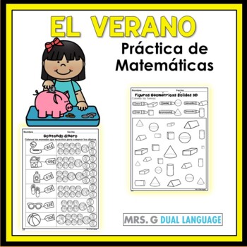 Preview of Repaso de matemáticas  para el verano  Math practice in Spanish SUMMER