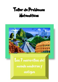 Preview of Math problem solving in Spanish about 7 wonders of the world