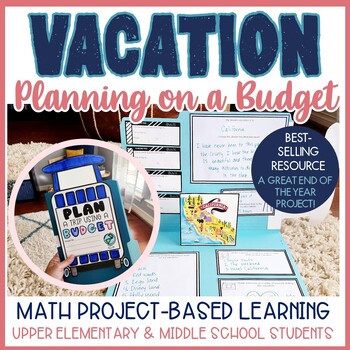 Preview of Plan a Trip Math Project Based Learning Vacation Real World Math Worksheets PBL