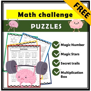 Preview of Math-puzzles - Magic squar - Magic Stars - Multiplication Box - Secret Trails
