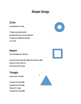 Preview of Math shape songs