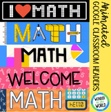 Math themed Google Classroom animated headers banners