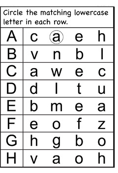 Preview of Math upper case letter with lower case letter