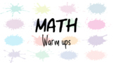 Math warm ups