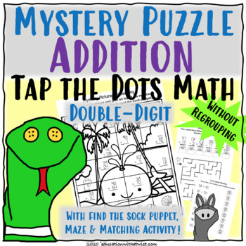 Preview of Tap the Dots Math Double Digit Addition Without Regrouping Mystery Picture