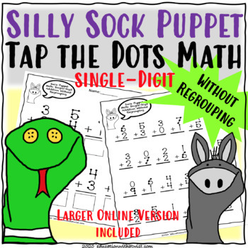 Preview of Tap the Dots Math Single Digit Addition Without Regrouping Distance Learning