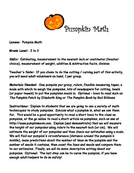 Preview of Math with Pumpkins