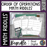 Order of Operations Math with Riddles Bundle Distance Lear