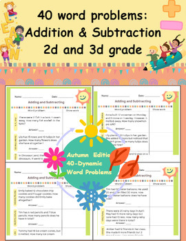 Preview of Math word problems-Addition and Subtraction within 100