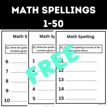 Preview of Math word spellings 1 - 50
