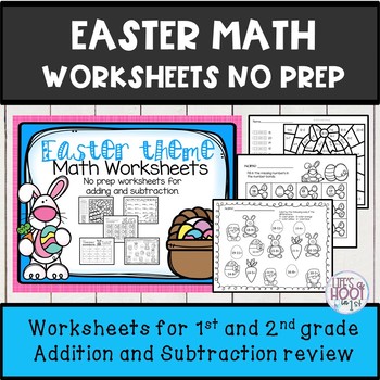 Preview of Math worksheets 1st grade NO PREP Easter theme