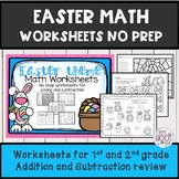 Math worksheets 1st grade NO PREP Easter theme