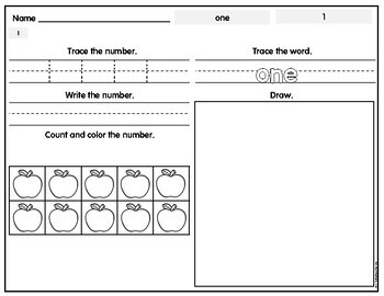 Numbers 1 - 30 Practice Pages by A Kinderteacher Life | TpT