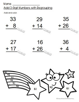 Math Add with REGROUPING FULL WEEK Worksheets Homework Test | TpT