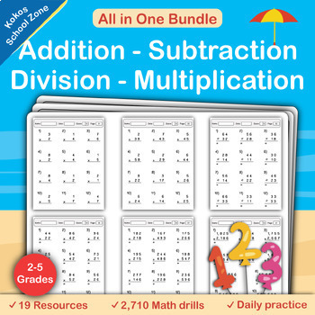 Mathe Bundle: Addition, Subtraction, Division and Multiplication ...