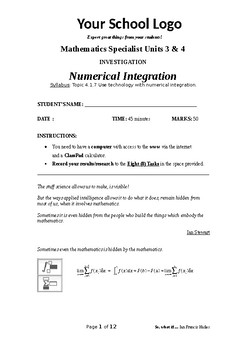 Preview of Mathematical Investigation (Numerical Integration)