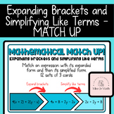 Mathematical Match Up - Expanding Brackets and Simplifying