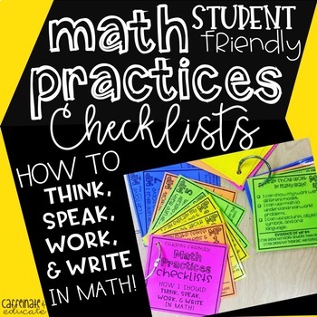 Preview of Mathematical Practices Checklists: A Student Resource