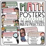 Mathematical Practices | Editable Posters | Boho Theme