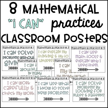 Preview of Mathematical Practices I Can Posters & Decor