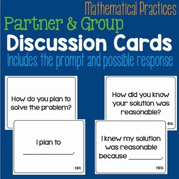 Preview of Mathematical Practices Partner & Group Discussion Cards
