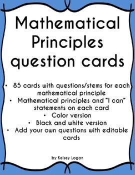 Preview of Mathematical Practices {editable} cards