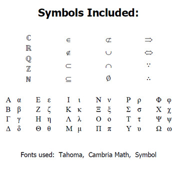 Mathematical Symbols By Emily P K Teachers Pay Teachers