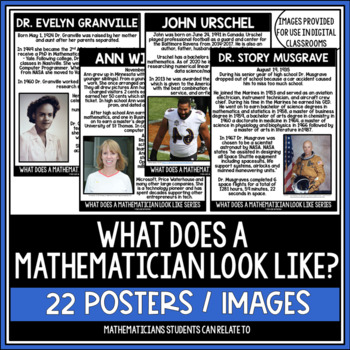 Preview of Mathematician Posters - Show Students Mathematicians Are Just Like Them