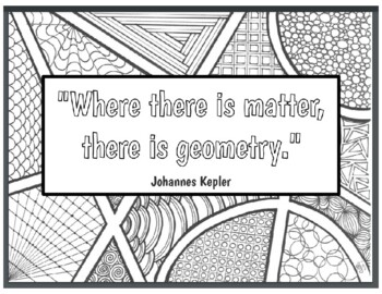 Preview of Mathematician Quotes about Math with Zentangles to Color