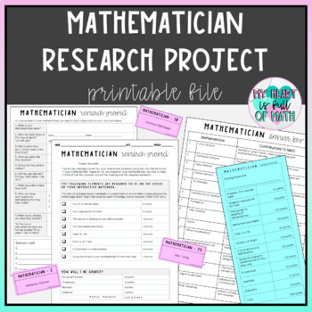 Preview of Mathematician Research Project